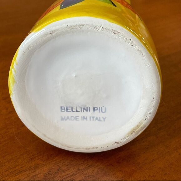 Vintage Bellini PIU Made in Italy Rooster Ceramic Vase Yellow Orange Blue Green - Picture 7 of 11